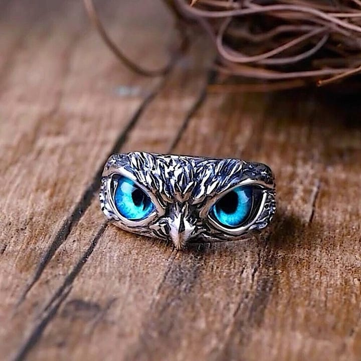 Stylish premium owl ring for mard samaj☠️